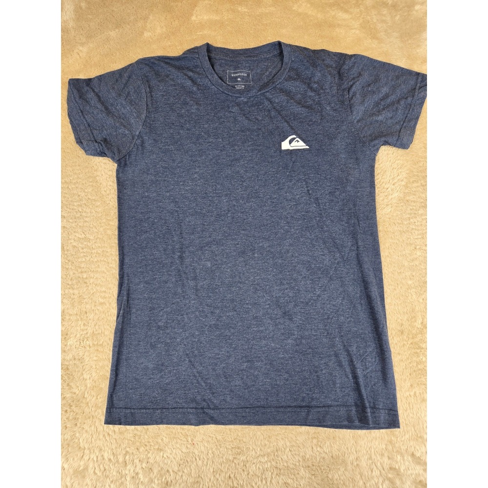 Quiksilver Mens Small Heather Navy Blue Graphic Logo Short Sleeve T-Shirt S